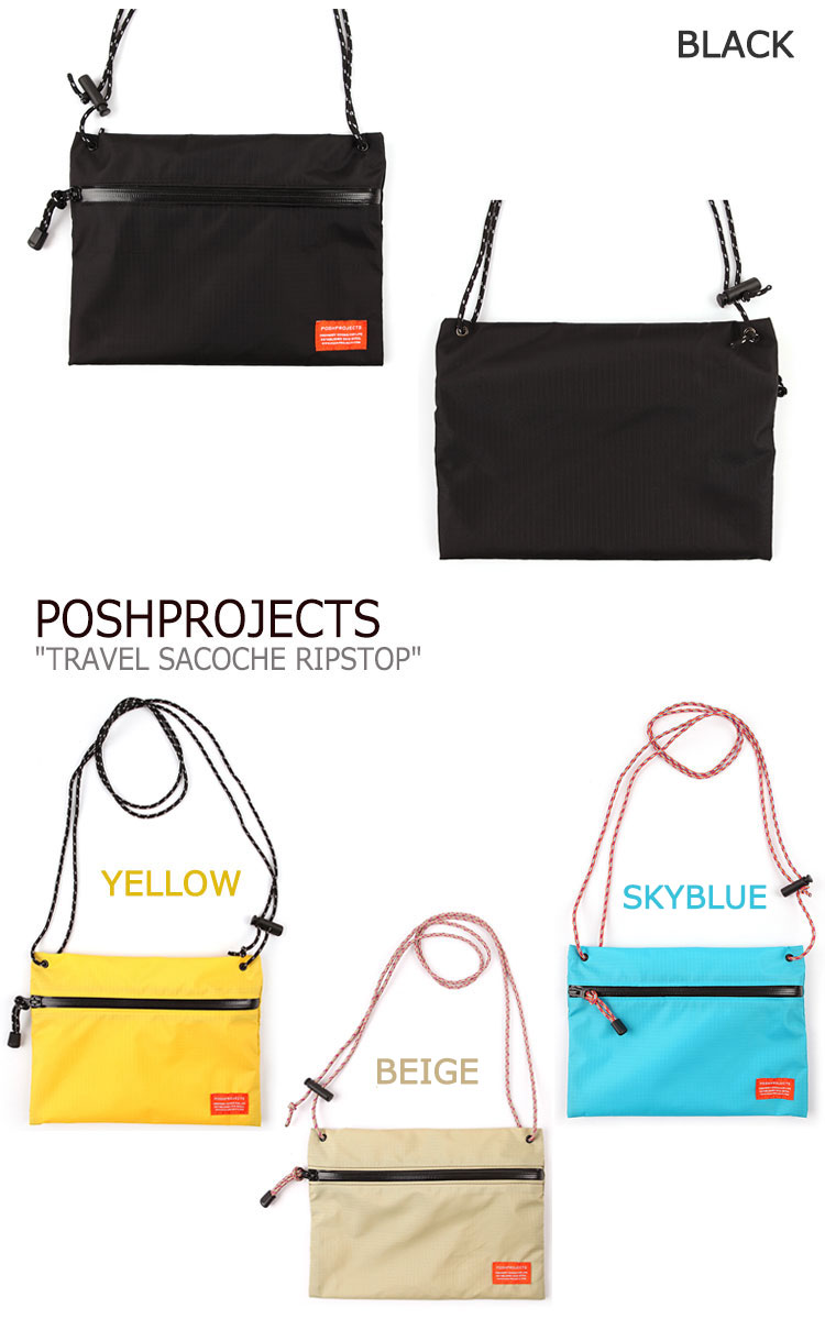 ポッシュプロジェクト サコッシュバッグ POSHPROJECTS メンズ レディース TRAVEL SACOCHE RIPSTOP トラベル サコッシュ リップストップ 全9色 F112 バッグ