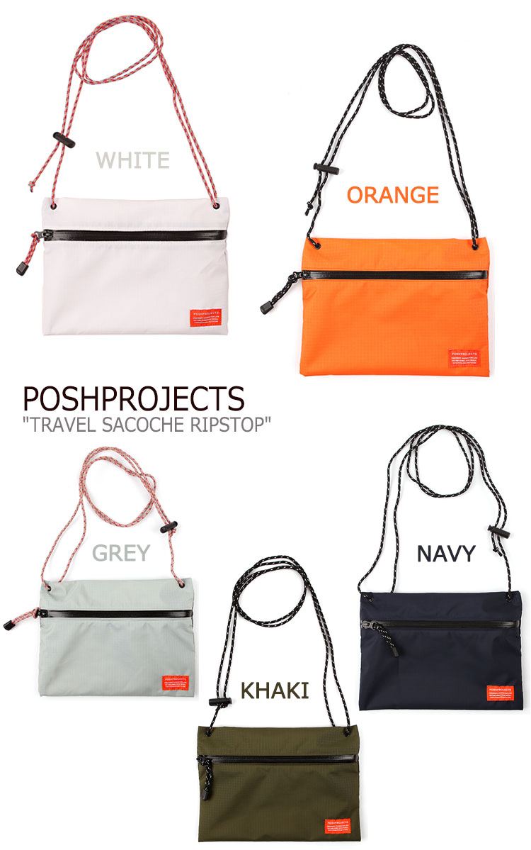 ポッシュプロジェクト サコッシュバッグ POSHPROJECTS メンズ レディース TRAVEL SACOCHE RIPSTOP トラベル サコッシュ リップストップ 全9色 F112 バッグ