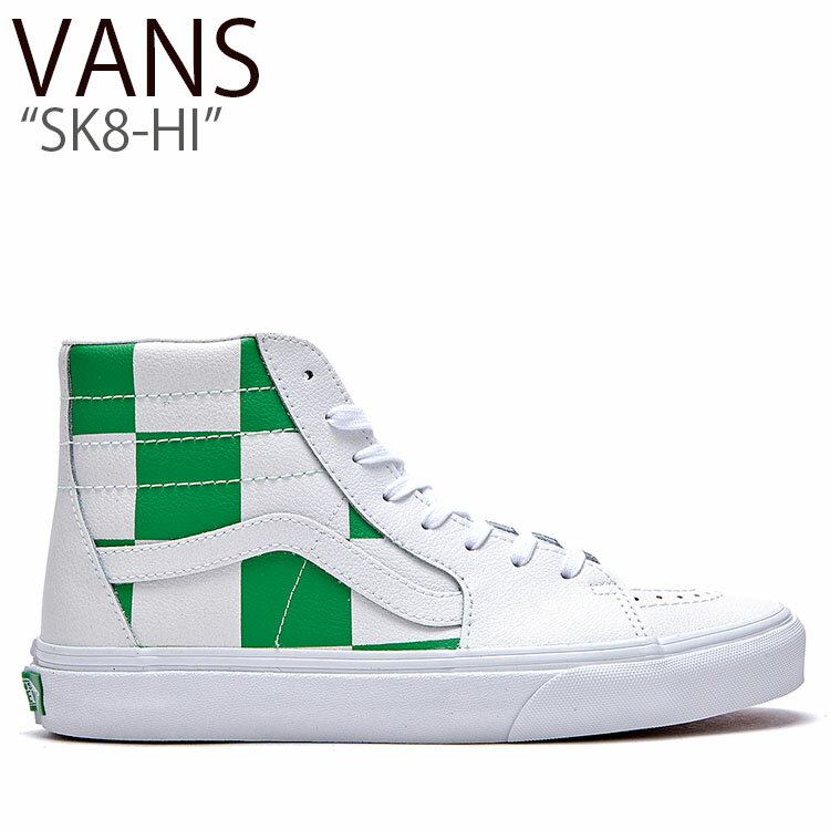 バンズ スケートハイ スニーカー VANS メンズ レディース SK8-HI CHECKERBOARD スケート ハイ チェッカーボード WHITE GREEN ホワイト グリーン VN0A4BV6TS9 FLVNAS1U51 シューズ