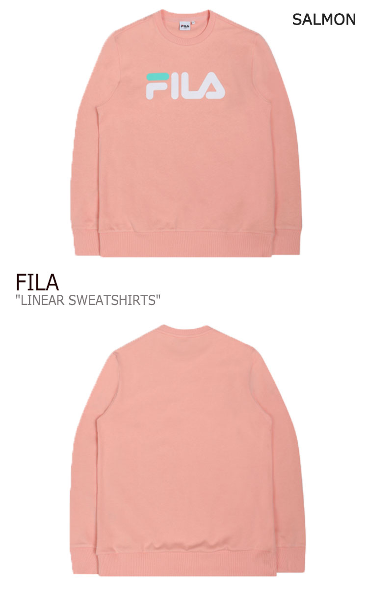 フィラ トレーナー FILA メンズ レディース LINEAR SWEATSHIRTS リニア スウェットシャツ EMERALD エメラルド SALMON サモン INK NAVY インク ネイビー OFF WHITE オフ ホワイト BLACK ブラック FS2POC1001X FS2POC3101X ウェア 【中古】未使用品