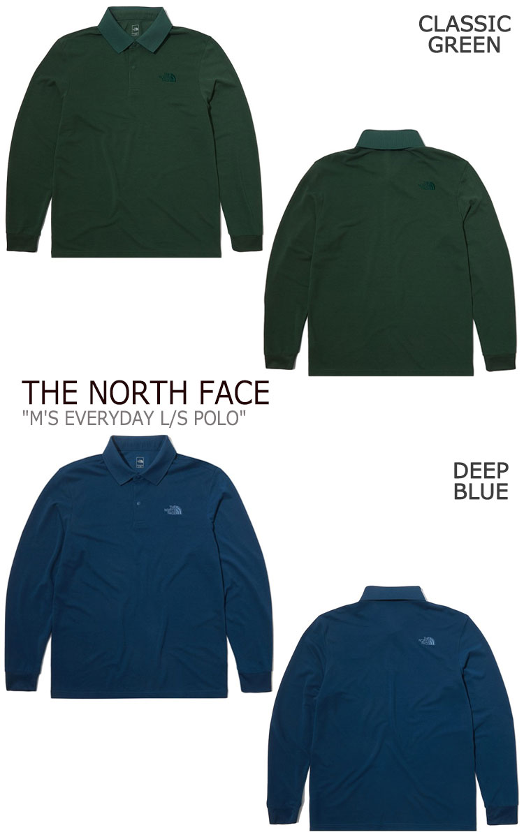 ノースフェイス ポロシャツ THE NORTH FACE メンズ M'S EVERYDAY L/S POLO エブリデー ロングスリーブ ポロ BLACK ブラック BLUE ブルー GREEN グリーン NT7QL50A/B/C ウェア 【中古】未使用品