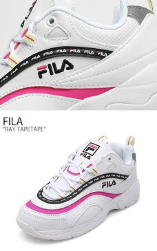 フィラ スニーカー FILA メンズ レディース RAY TAPEY TAPE レイ テーピー テープ WHITE PINK ホワイト ピンク SP1B7B1145X シューズ 【中古】未使用品