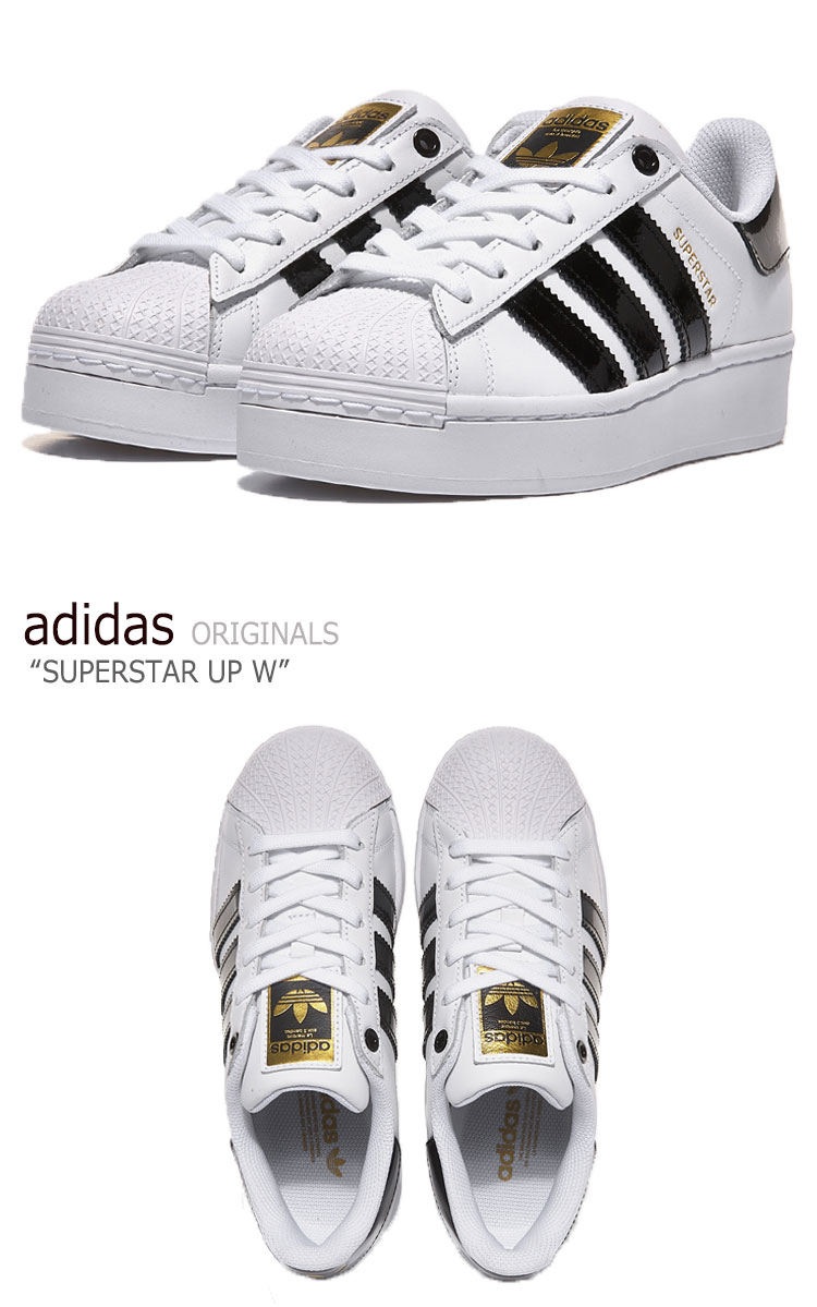 アディダス スーパースター スニーカー adidas レディース SUPERSTAR UP W スーパースター アップ WHITE ホワイト BLACK ブラック FV3336 シューズ 【中古】未使用品