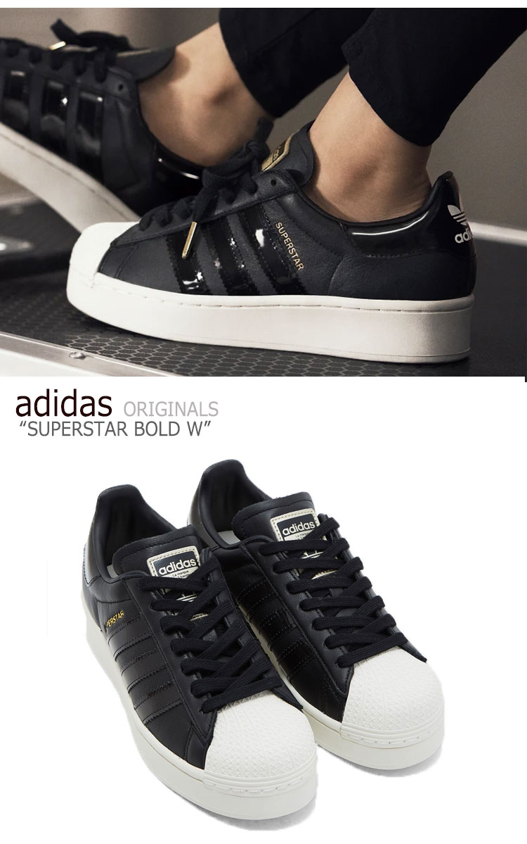 アディダス スーパースター スニーカー adidas レディース SUPERSTAR BOLD W スーパースター ボールド BLACK ブラック FV3354 シューズ 【中古】未使用品