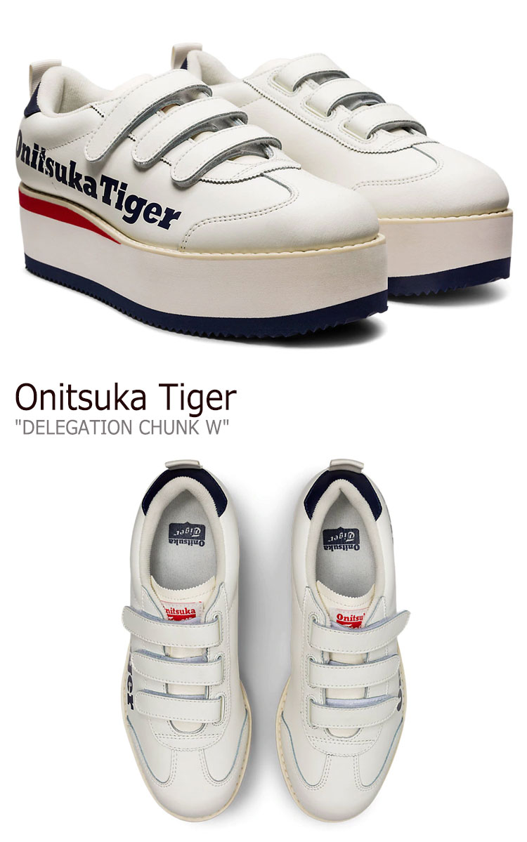 オニツカタイガー スニーカー Onitsuka Tiger レディース DELEGATION CHUNK W デレゲーション チャンク CREAM クリーム PEACOAT ピーコート 1182A207-112 シューズ