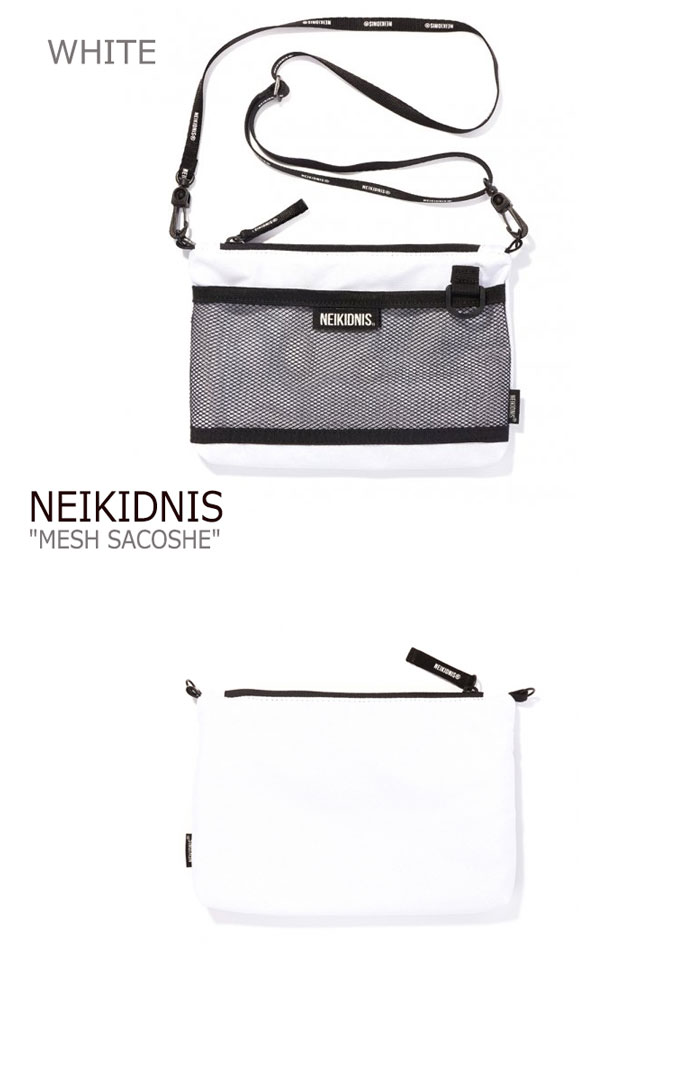 ネイキドニス サコッシュ NEIKIDNIS 正規販売店 メンズ レディース MESH SACOSHE メッシュ サコッシュ WHITE ホワイト CHARCOAL チャコール AQUA アクア ORANGE オレンジ INDI インディ PINK ピンク LIGHT ライト BEIGE ベージュ 043MSC01/02/03/04/05/07 バッグ