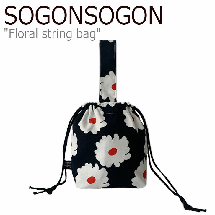 \S\S nhobO SOGONSOGON fB[X Floral string bag t[ XgO obO BLACK ubN stirng bag-007 obO