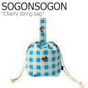 \S\S nhobO SOGONSOGON fB[X Check cherry string bag `FbN `F[ XgO obO BLUE u[ stirng bag-011 obO