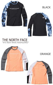 ノースフェイス 水着 THE NORTH FACE レディース W'S NEW WAVE RASHGUARD ニューウェーブ ラッシュガード BLACK ブラック ORANGE オレンジ VIOLET バイオレッド NT7TK30J/K/L ウェア 【中古】未使用品