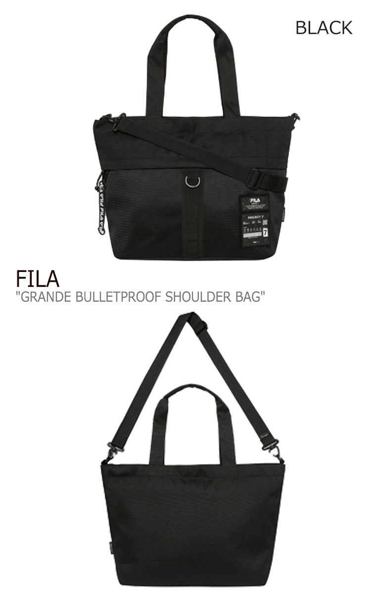 フィラ ショルダーバッグ FILA メンズ レディース Project 7 GRANDE BULLETPROOF SHOULDER BAG プロジェクト 7 グランデ ブレットプルーフ ショルダー バッグ BLACK ブラック JET ジェット BLACK ブラック FS3BCC6B01X バッグ 【中古】未使用品