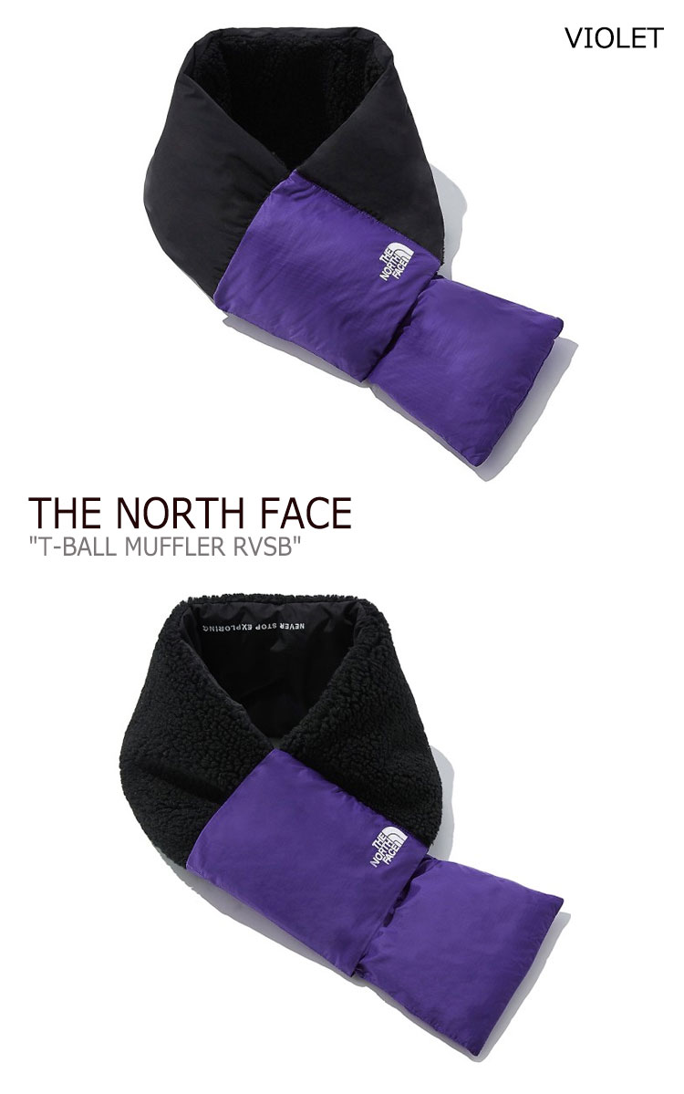 ノースフェイス マフラー THE NORTH FACE メンズ レディース T-BALL MUFFLER RVSB ティーボール マフラー リバーシブル VIOLET バイオレット BEIGE ベージュ NA5IL51C/D ACC 【中古】未使用品