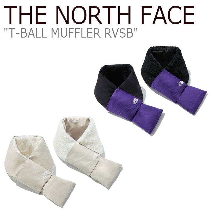 ノースフェイス マフラー THE NORTH FACE メンズ レディース T-BALL MUFFLER RVSB ティーボール マフラー リバーシブル VIOLET バイオレット BEIGE ベージュ NA5IL51C/D ACC 【中古】未使用品