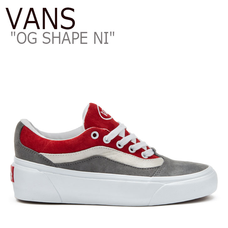 バンズ スニーカー VANS レディース OG SHAPE NI OG シェイプ NI RACING RED レーシング レッド GRAY グレー TRUE WHITE トゥルー ホワイト VN0A4UVL24Z1 シューズ