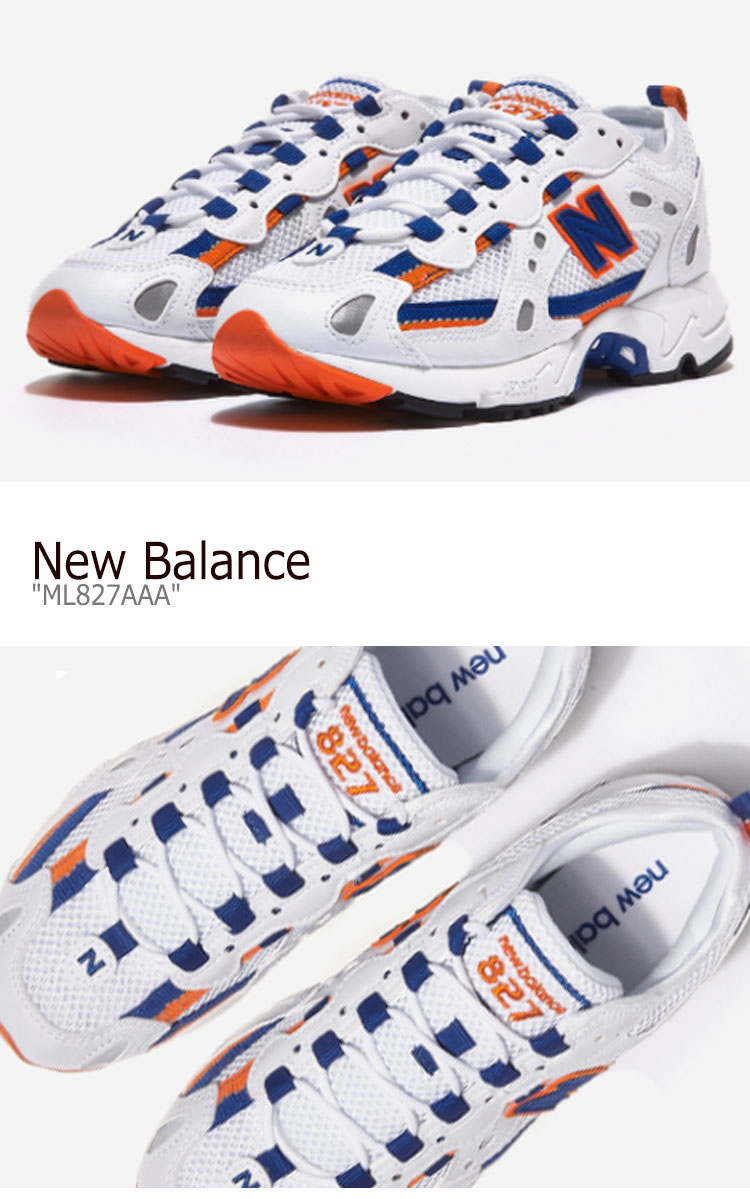 ニューバランス スニーカー New Balance メンズ レディース ML 827 AAA WHITE ホワイト BLUE ブルー ML827AAA シューズ 【中古】未使用品