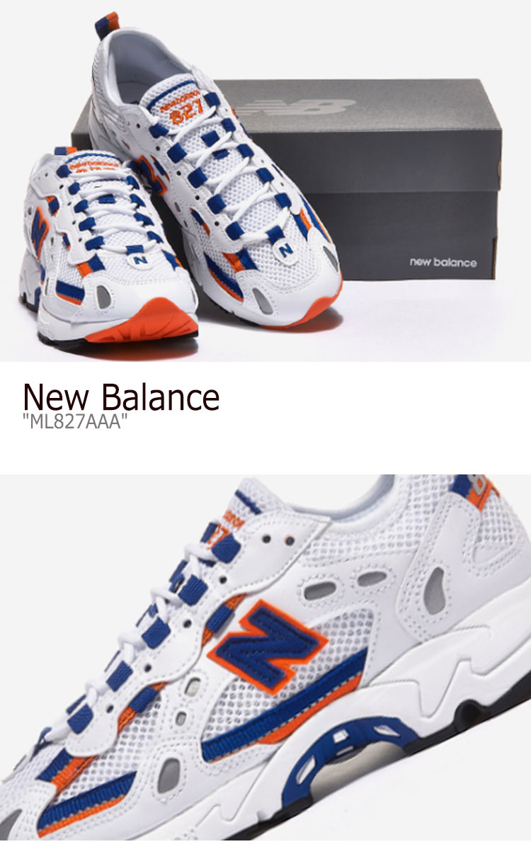 ニューバランス スニーカー New Balance メンズ レディース ML 827 AAA WHITE ホワイト BLUE ブルー ML827AAA シューズ 【中古】未使用品