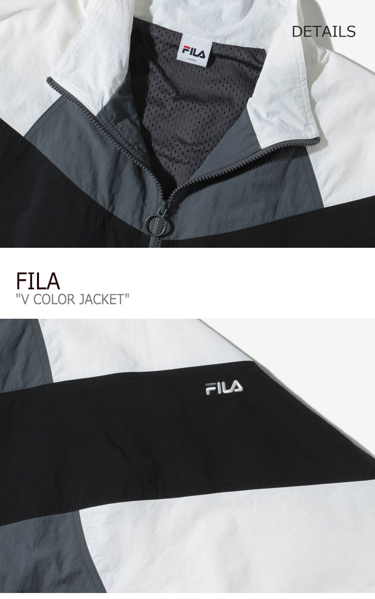 フィラ ジャケット FILA メンズ レディース V COLOR JACKET V カラー ジャケット GREY グレー SHOVEL GREEN シャベルグリーン FE2JKD5101X ウェア 【中古】未使用品
