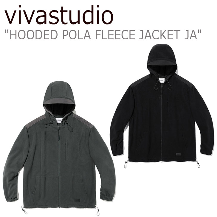 ビバスタジオ フリース vivastudio メンズ レディース HOODED POLA FLEECE JACKET JA フード ポーラ フリースジャケット GREY グレー BLACK ブラック JAVJ01 ウェア