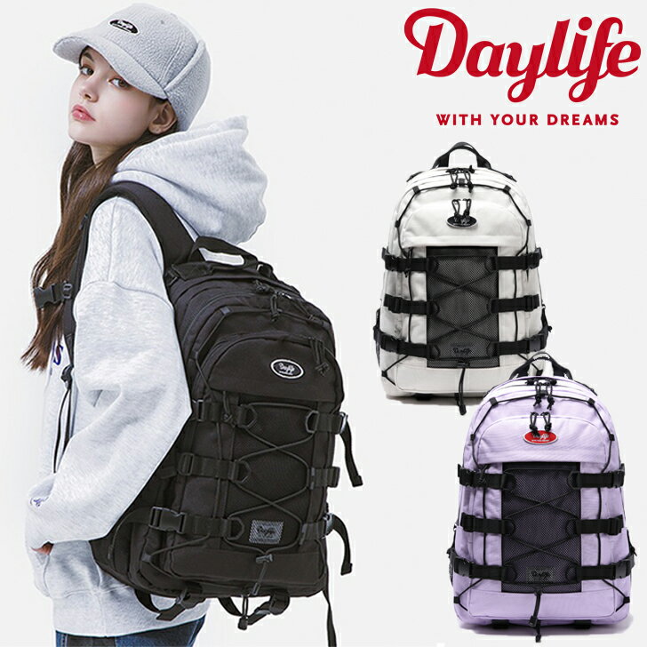 ¨Ǽ/ۥǥ饤 å Daylife Ź  ǥ DOUBLE STRING BACKPACK ֥ ȥ Хåѥå BLACK ֥å IVORY ܥ꡼ PURPLE ѡץ 2460905/6/7 Хå