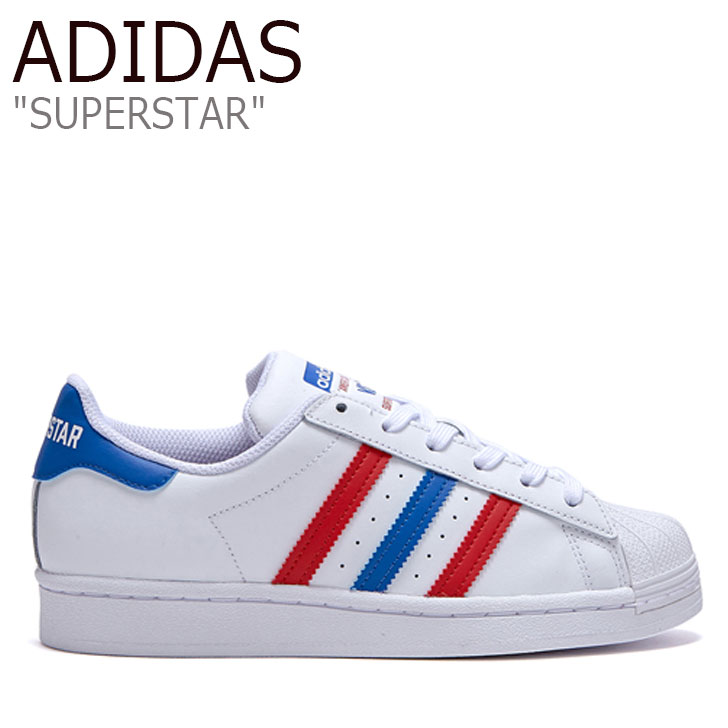 アディダス スーパースター スニーカー adidas メンズ レディース SUPERSTAR スーパー スター WHITE ホワイト BLUE ブルー RED レッド FLADAA1U66 FV3033 シューズ 【中古】未使用品