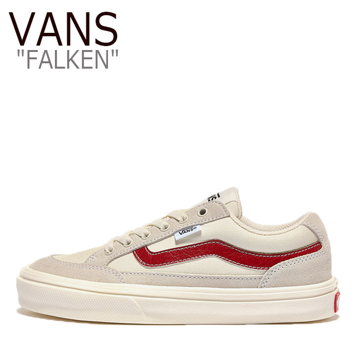 バンズ スニーカー VANS メンズ レディース FALKEN ファルケン CREAM クリーム RED レッド V3830SC シューズ 【中古】未使用品