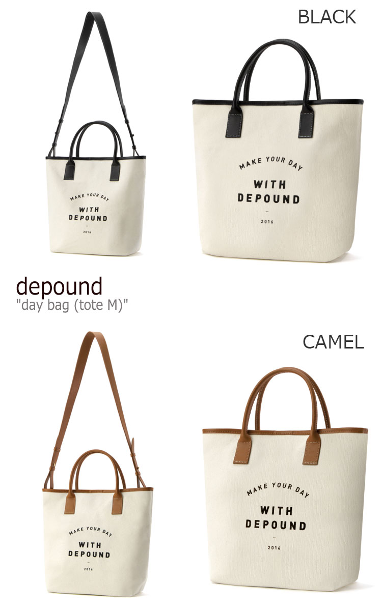 デパウンド トートバッグ depound メンズ レディース day bag (tote M) デイバッグ トートM BLACK ブラック CAMEL キャメル 301252260/51 バッグ