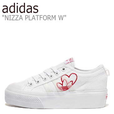 アディダス スニーカー adidas レディース NIZZA PLATFORM W ニッツァ プラットフォーム ウィメンズ WHITE RED ホワイトレッド FX9179 シューズ 【中古】未使用品