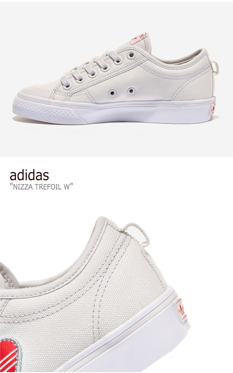 アディダス スニーカー ADIDAS レディース NIZZA TREFOIL W ニッツァ トレフォイル ウィメンズ WHITE RED ホワイト レッド H02542 シューズ 【中古】未使用品