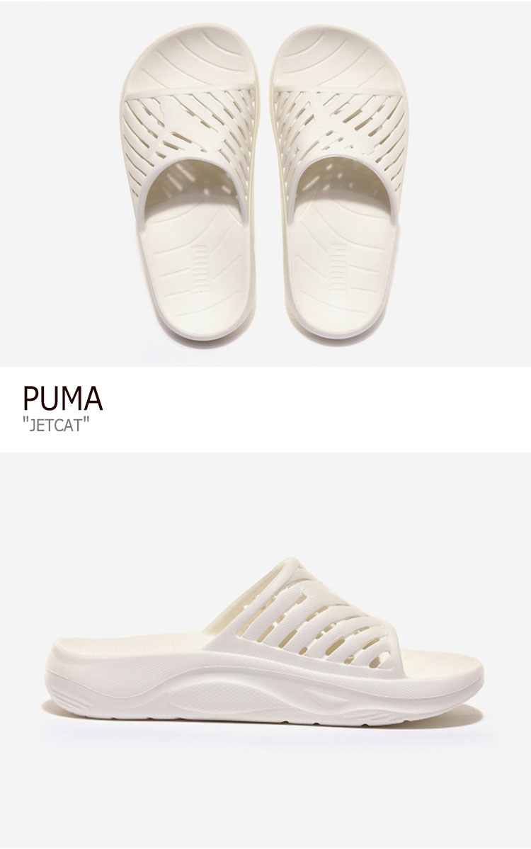 プーマ スリッパ PUMA メンズ レディース JETCAT ジェット キャット WHITE ホワイト PKI38232803 シューズ 【中古】未使用品