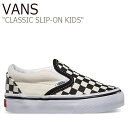 バンズ スリッポン スニーカー VANS 男の子 女の子 CLASSIC SLIP-ON クラシックスリッポン BLACK ブラック WHITE ホワイト CHECKERBOARD チェッカーボード VN000EX8BWW シューズ 【中古】未使用品