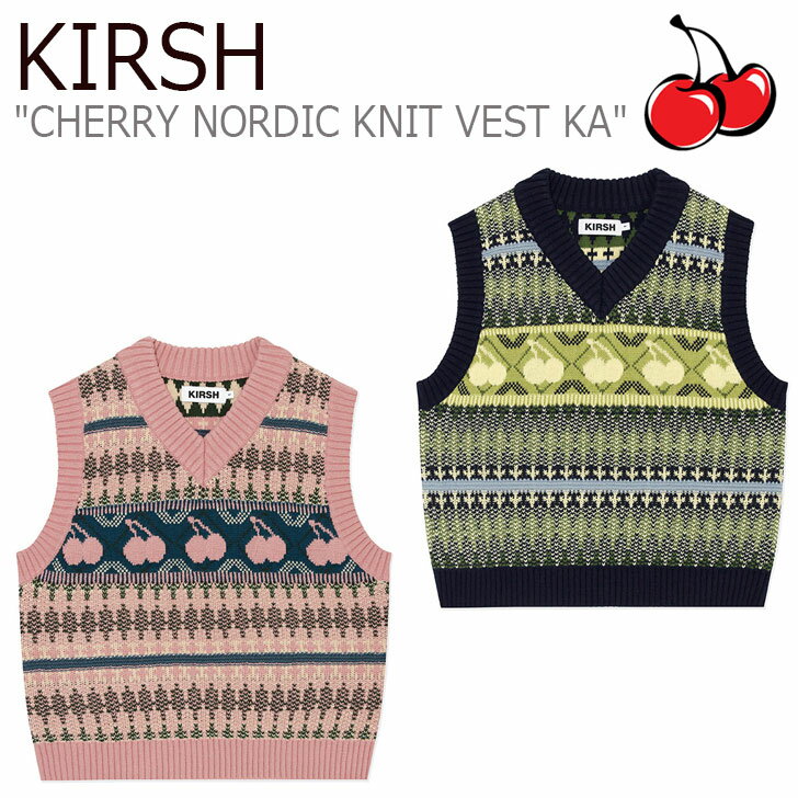 キルシー ベスト KIRSH 正規販売店 CHERRY NORDIC KNIT VEST KA チェリー ノルディック ニットベスト PINK ピンク NAVY ネイビー FKPWCWA531M ウェア