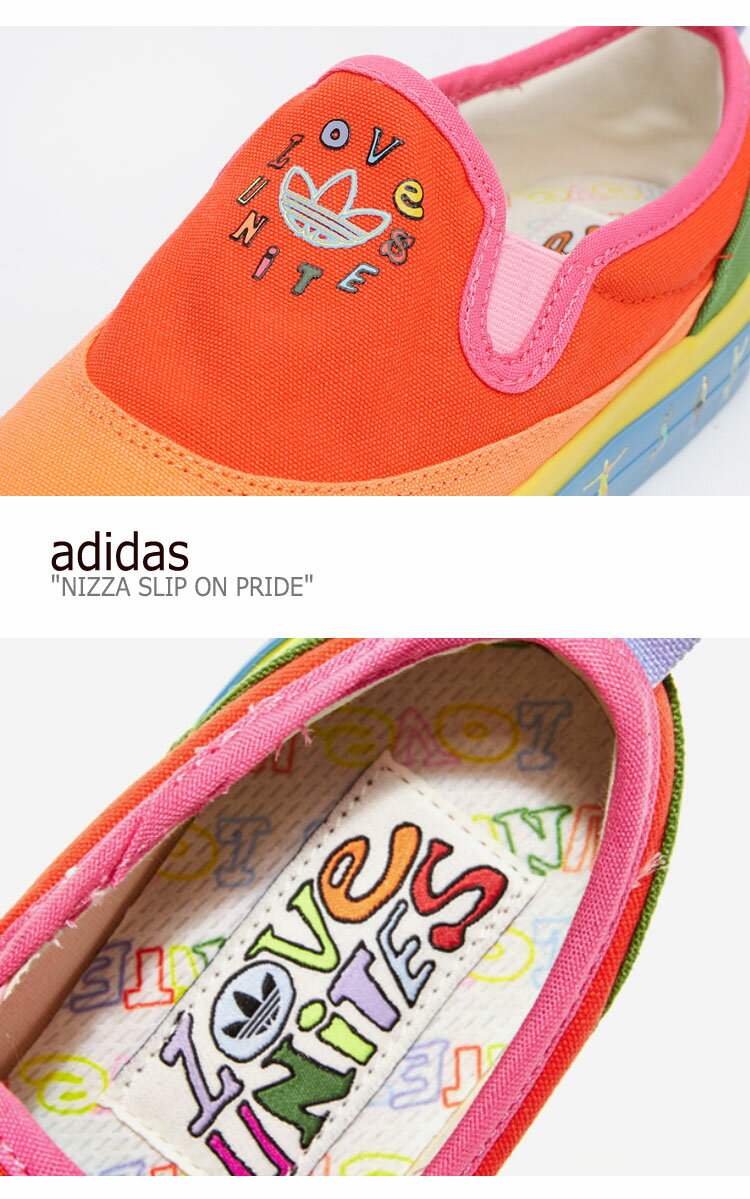 アディダス スニーカー adidas メンズ レディース NIZZA SLIP ON PRIDE ニッツァ スリッポン プライド MULTI マルチ GW2421 シューズ 【中古】未使用品