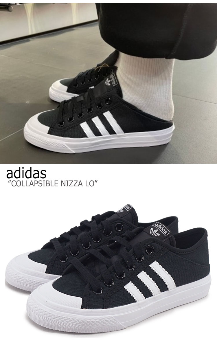 アディダス ニッツァ スニーカー adidas メンズ レディース COLLAPSIBLE NIZZA LO コラプシブル ニッツァ ロー BLACK ブラック WHITE ホワイト GY0408 FLADBA2U05 シューズ【中古】未使用品