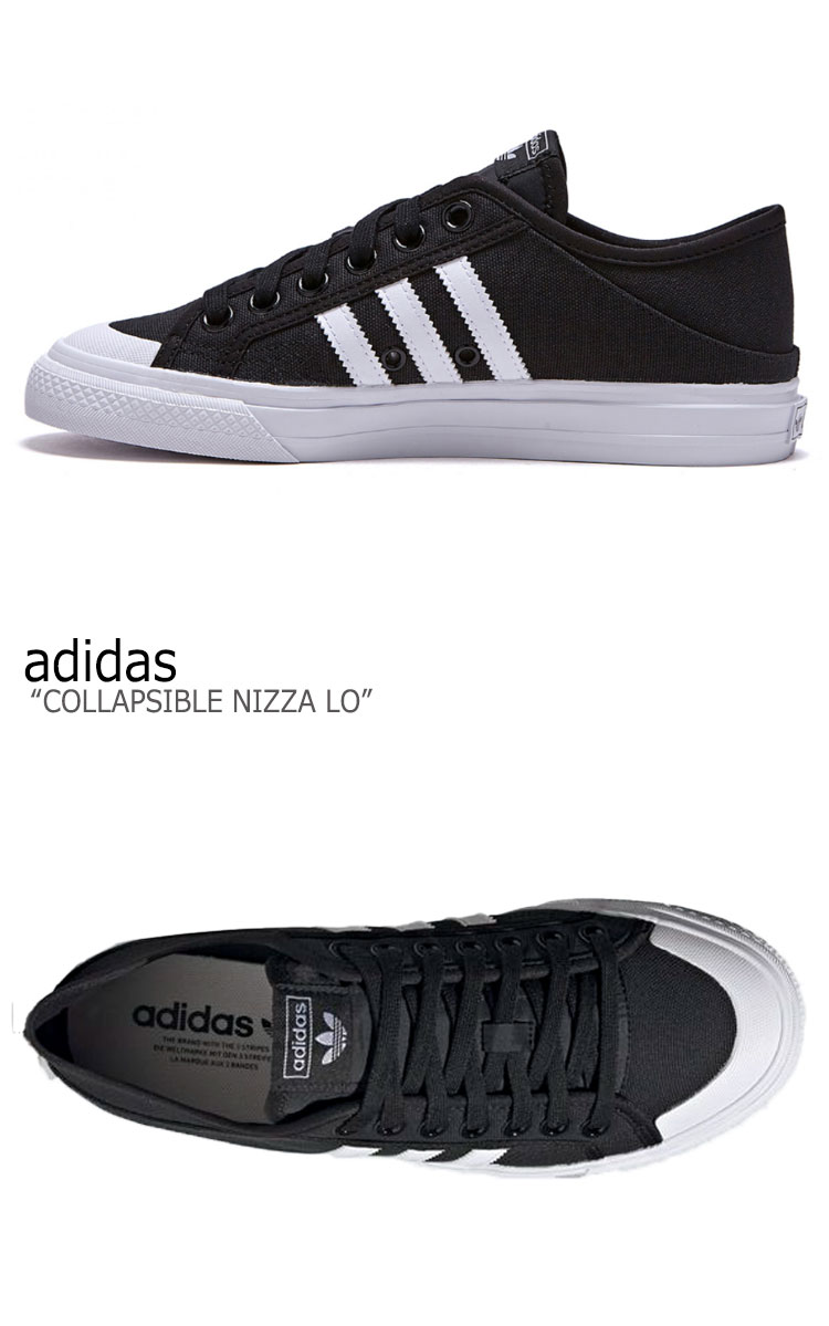 アディダス ニッツァ スニーカー adidas メンズ レディース COLLAPSIBLE NIZZA LO コラプシブル ニッツァ ロー BLACK ブラック WHITE ホワイト GY0408 FLADBA2U05 シューズ【中古】未使用品