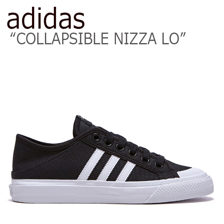 アディダス ニッツァ スニーカー adidas メンズ レディース COLLAPSIBLE NIZZA LO コラプシブル ニッツァ ロー BLACK ブラック WHITE ホワイト GY0408 FLADBA2U05 シューズ【中古】未使用品