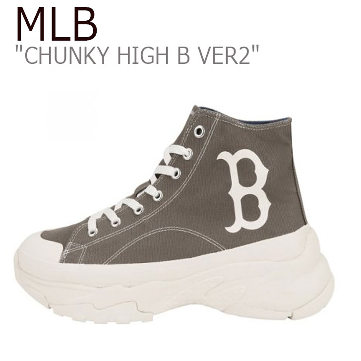 エムエルビー スニーカー MLB メンズ レディース CHUNKY HIGH B VER2 チャンキー ハイ B VER2 GRAY グレー BOSTON RED SOX ボストンレッドソックス 32SHU1111-43M シューズ