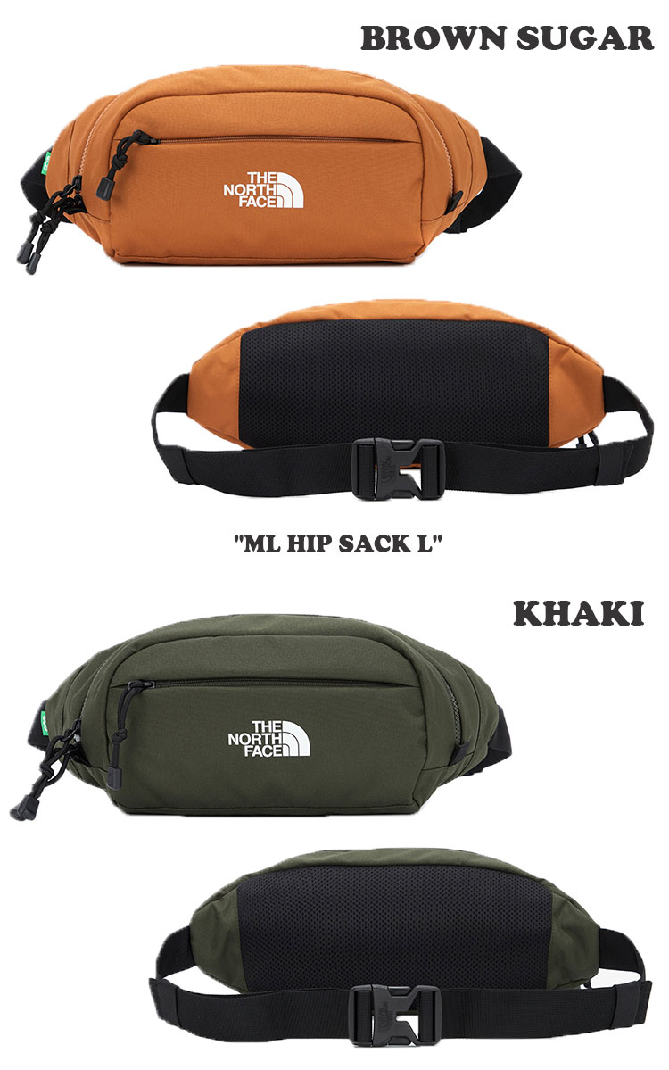 ノースフェイス クロスバッグ THE NORTH FACE メンズ レディース ML HIP SACK L ヒップサック L BLACK ブラック DARK NAVY ダークネイビー KHAKI カーキ BROWN SUGAR ブラウンシュガー NN2HM55A/B/C/D バッグ 【中古】未使用品