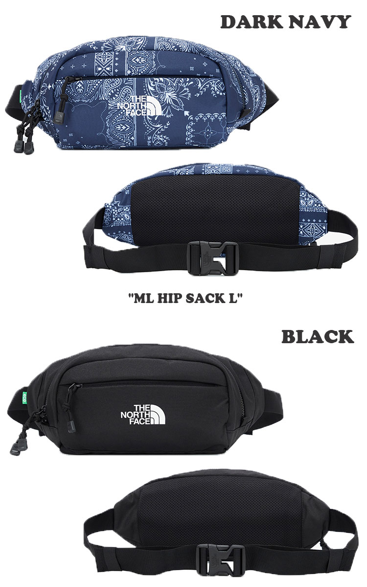 ノースフェイス クロスバッグ THE NORTH FACE メンズ レディース ML HIP SACK L ヒップサック L BLACK ブラック DARK NAVY ダークネイビー KHAKI カーキ BROWN SUGAR ブラウンシュガー NN2HM55A/B/C/D バッグ 【中古】未使用品