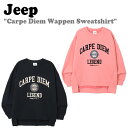 ジープ トレーナー Jeep レディース Carpe Diem Wappen Sweatshirt カルペ ディエム ワッペン スウェットシャツ 起毛なし ORANGE オレンジ NAVY ネイビー JM55TSF862OR/DA ウェア