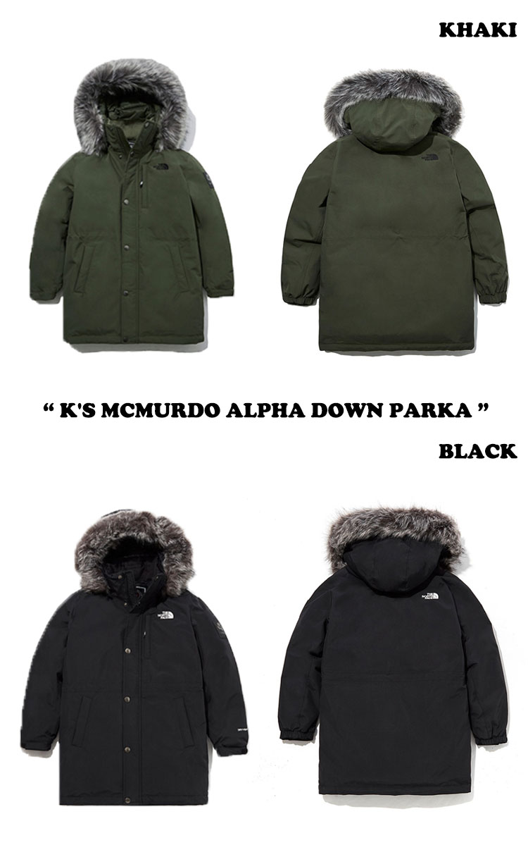 ノースフェイス アウター THE NORTH FACE 男の子 女の子 K'S MCMURDO ALPHA DOWN PARKA キッズ マクマード アルファ ダウン パーカー KHAKI カーキ BLACK ブラック SOFT PINK ソフト ピンク NJ1DL56T/U/V ウェア【中古】未使用品