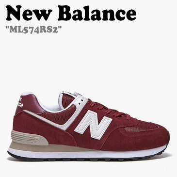 ニューバランス 574 スニーカー New Balance メンズ レディース ML 574 RS2 BURGUNDY バーガンディー WHITE ホワイト ML574RS2 NBPDBF013C シューズ 【中古】未使用品