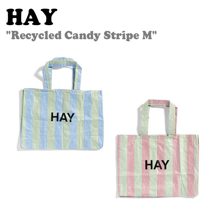 ヘイ トートバッグ HAY メンズ レディース Recycled Candy Stripe M リサイクル キャンディー ストライプM Green Red グリーン レッド Blue Green ブルー グリーン 508500/1 バッグのサムネイル