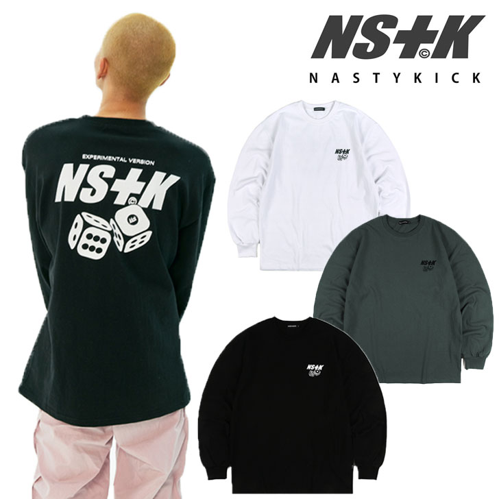 ネスティキック ロンT NASTYKICK 正規販売店 Kick Dice Long Sleeve キック ダイス ロングスリーブ BLACK ブラック WHITE ホワイト KHAKI カーキ K22QB631 ウェア