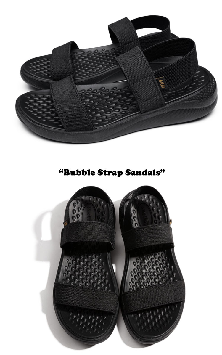 アキ クラシック サンダル AKIII CLASSIC レディース Bubble Strap Sandals バブル ストラップ サンダル TRIPLE BLACK トリプル ブラック AKAISWP02243 シューズ
