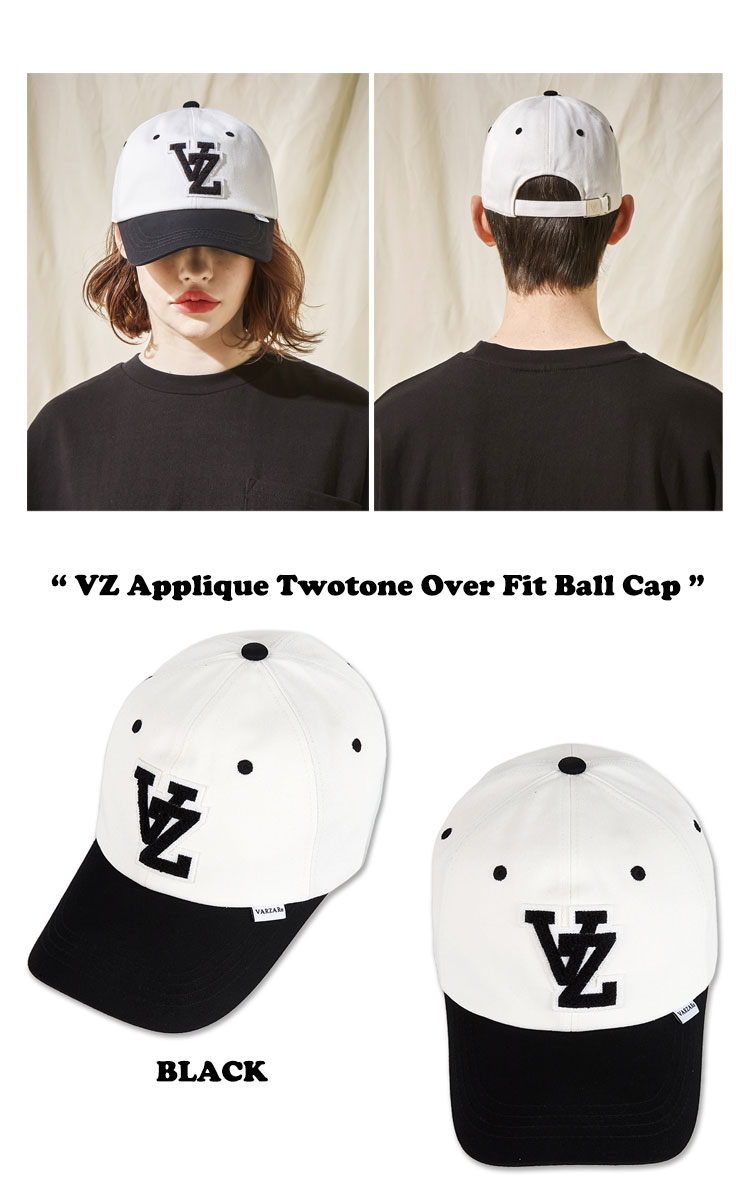 【NCT・LE SSERAFIM着用】バザール キャップ VARZAR 正規販売店 VZ Applique Twotone Over Fit Ball Cap VZアップリケ ツートーン オーバーフィット ボールキャップ GREEN グリーン BLUE ブルー BLACK ブラック varzar819/20/21 ACC 2