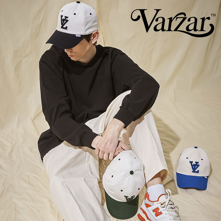 【NCT・LE SSERAFIM着用】バザール キャップ VARZAR 正規販売店 VZ Applique Twotone Over Fit Ball Cap VZアップリケ ツートーン オーバーフィット ボールキャップ GREEN グリーン BLUE ブルー BLACK ブラック varzar819/20/21 ACC 1