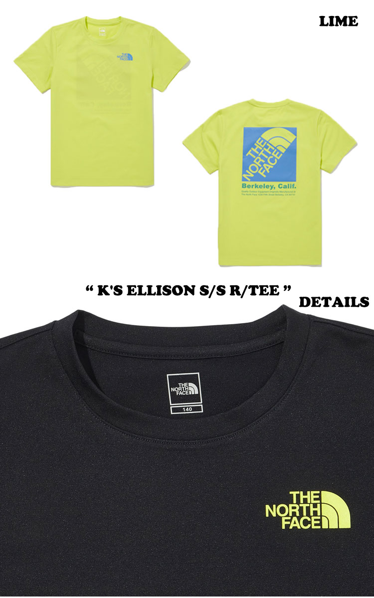 ノースフェイス Tシャツ THE NORTH FACE 男の子 女の子 K'S ELLISON S/S R/TEE キッズ エリソン ショートスリーブ ラウンドTEE BLACK ブラック WHITE ホワイト LIME ライム 半袖 NT7UN02T/S/U/V ウェア【中古】未使用品