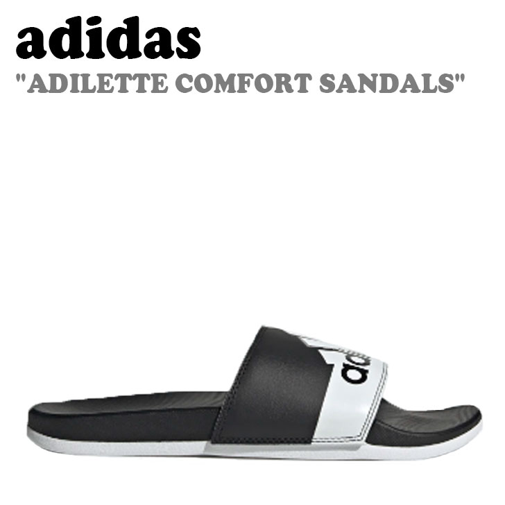アディダス サンダル adidas メンズ レディース ADILETTE COMFORT SANDALS アディレットコンフォートサンダル CORE BLACK コアブラック CLOUD WHITE クラウドホワイト GV9712 シューズ 【中古】未使用品