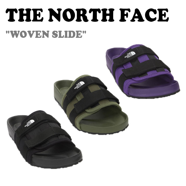 ノースフェイス サンダル THE NORTH FACE メンズ レディース WOVEN SLIDE ウーブンスライド BLACK ブラック KHAKI カーキ PURPLE パープル NS98P04A NS98N01A/B/J/K/L シューズ 【中古】未使用品 1