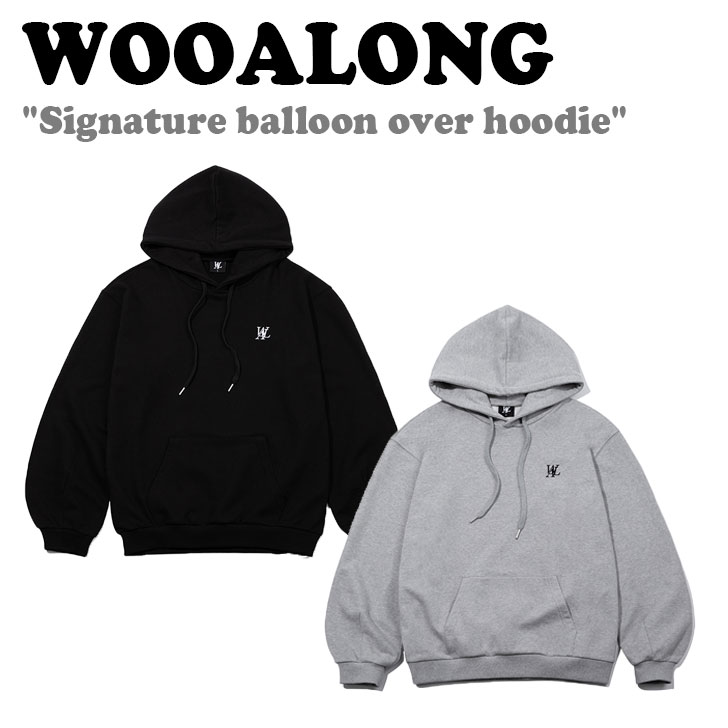 EA p[J WOOALONG Y fB[X Signature balloon over hoodie VOl`[ o[ I[o[ t[fB[ GREY O[ BLACK ubN SE3DHD503BK/GY EFA