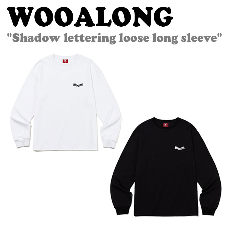 EA T WOOALONG Y fB[X Shadow lettering loose long sleeve VhE ^O [Y OX[u WHITE zCg BLACK ubN WE3DTS507WH/BK EFA